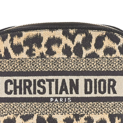 Christian Dior Canvas Leopard Print Cosmetic Pouch Beige 5 of 10