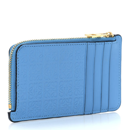Loewe Calfskin Embossed Repeat Coin Card Holder Cyan 3 of 12
