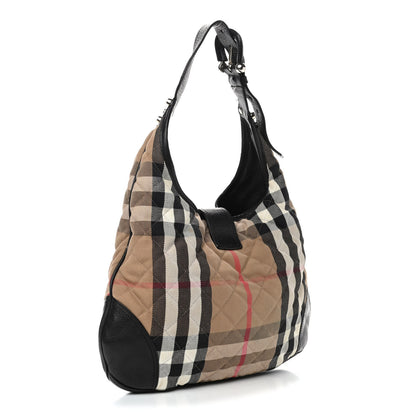 Burberry House Check Quilted Brook Hobo Black 2 of 6