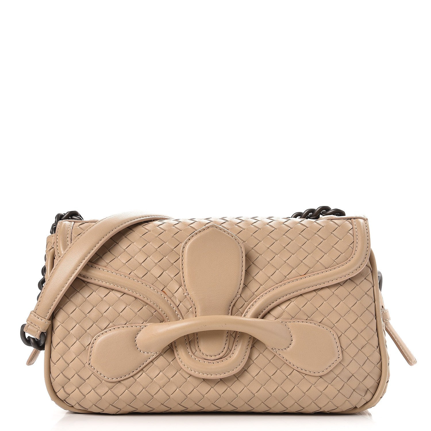 Bottega Veneta Nappa Intrecciato Rialto Shoulder Bag Mink 1 of 16