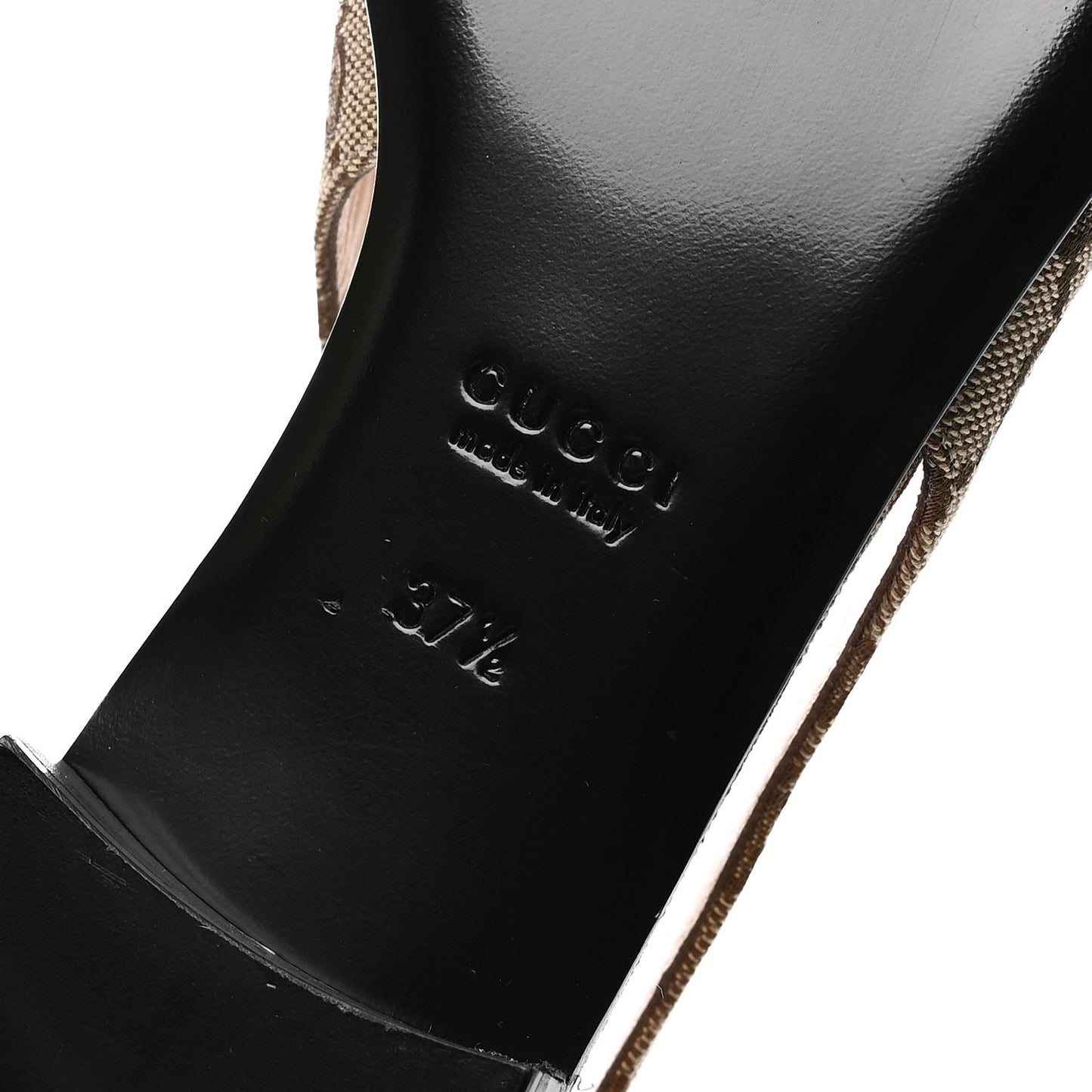 Monogram Horsebit Womens Slingback Ballet Flat 37.5 Beige Ebony Cocoa
