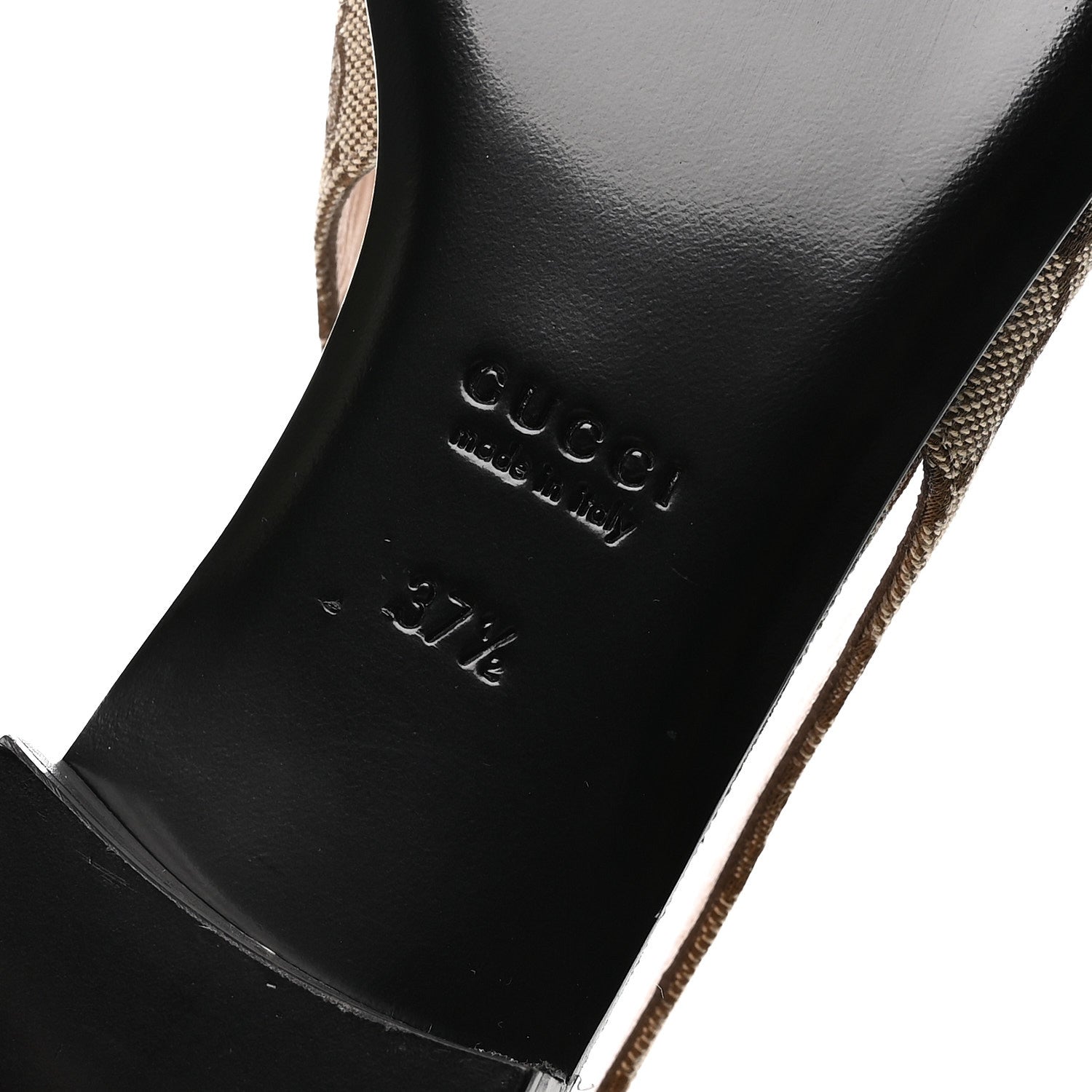 Gucci Monogram Horsebit Womens Slingback Ballet Flat 37.5 Beige Ebony Cocoa 7 of 9