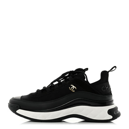 Chanel Velvet Calfskin Mixed Fibers CC Sneakers 40.5 Black 1 of 8