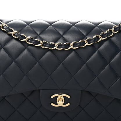 Chanel Lambskin Quilted Jumbo Double Flap Navy 8 of 11