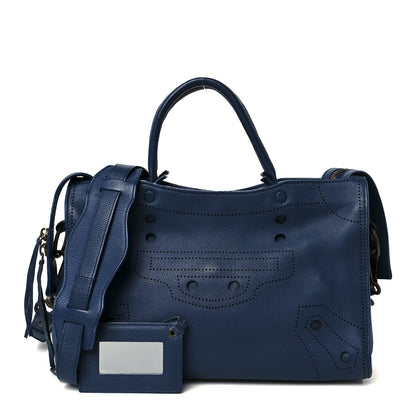 Balenciaga Veau Soyeux Perforated Blackout Hardware S City Bleu Marine 3 of 11