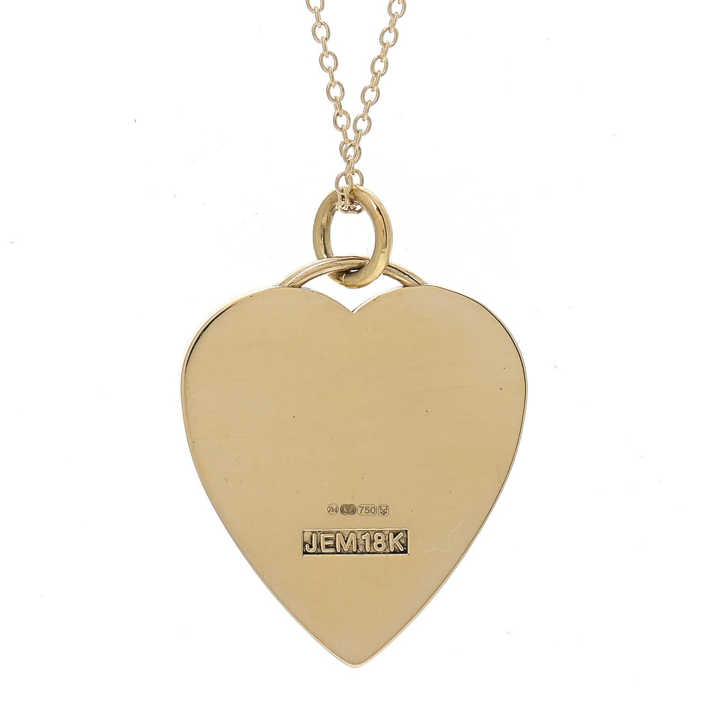 18K Yellow Gold Diamond Turquoise Heart Pendant Necklace