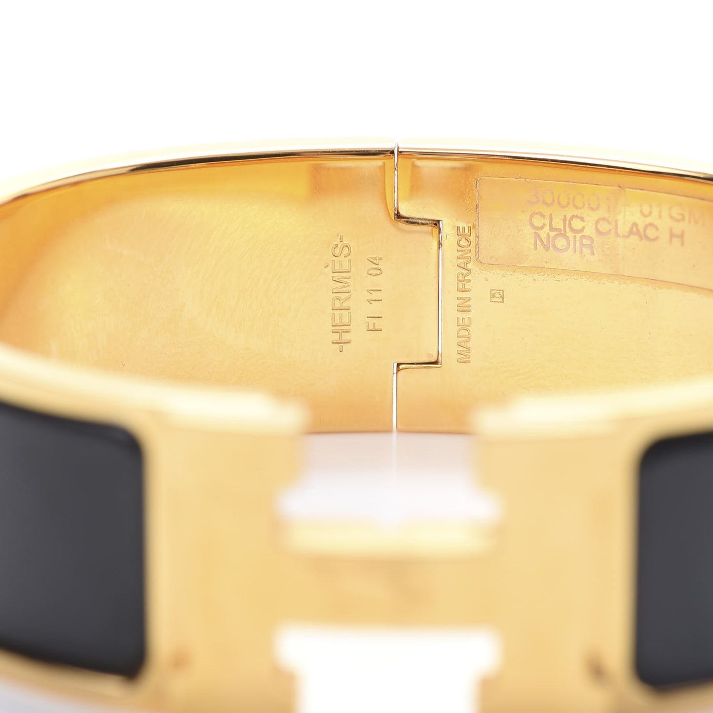 Enamel Wide Clic Clac H Bracelet GM Black