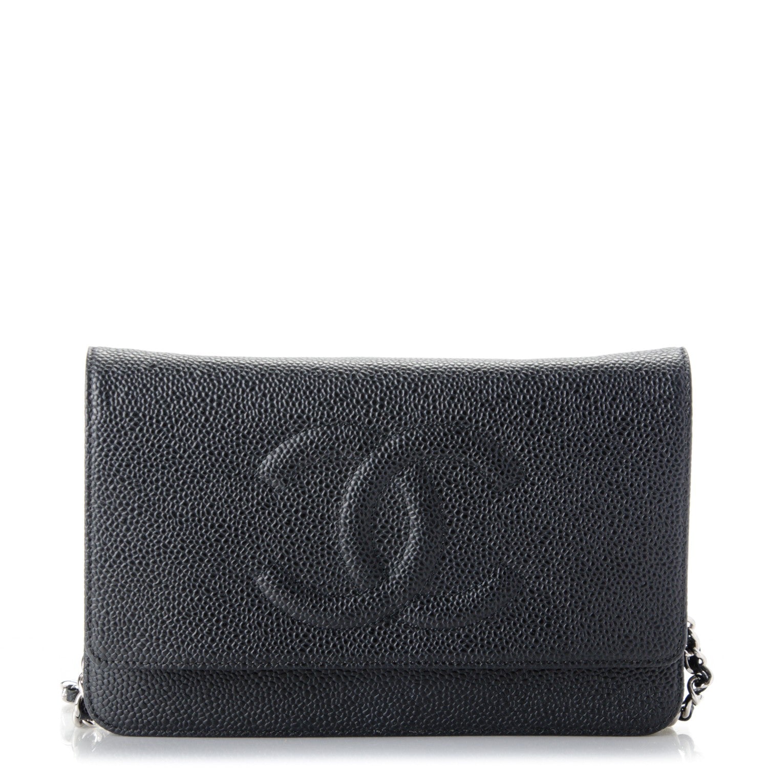 Chanel Caviar Timeless CC Wallet On Chain WOC Black 1 of 8