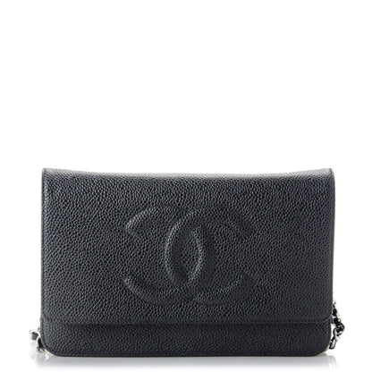 Chanel Caviar Timeless CC Wallet On Chain WOC Black 1 of 8