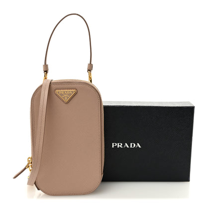 Prada Saffiano Triangle Mini Bag Cipria 11 of 11
