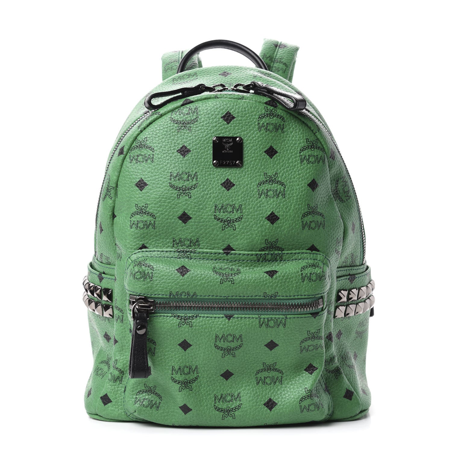 MCM Visetos Small Side Stud Stark Backpack Green 1 of 9
