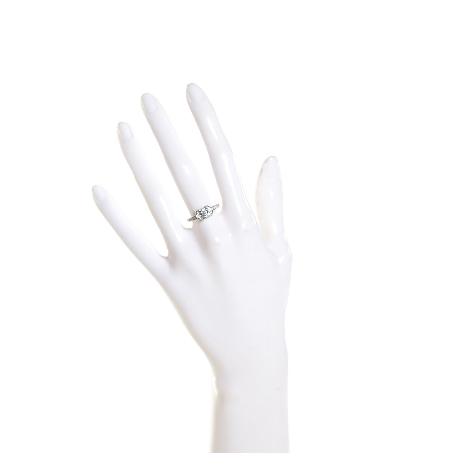 Platinum .96 Carat Diamond Round Ribbon Engagement Ring 6.25