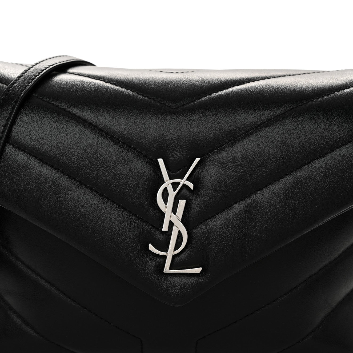 Saint Laurent Calfskin Y Quilted Monogram Toy Loulou Crossbody Bag Black 8 of 10