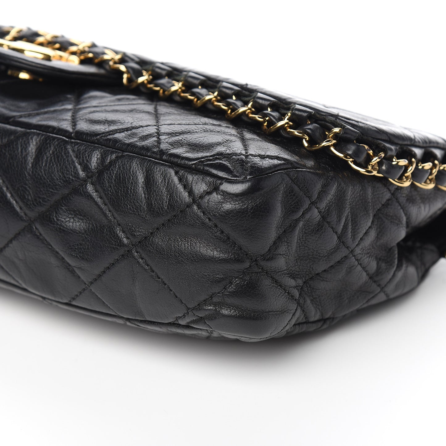 Calfskin Quilted Medium Chain Me Flap Black
