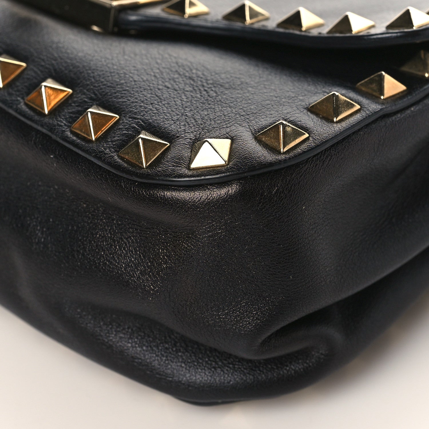 Valentino Garavani Vitello Mini Rockstud Flap Saddle Crossbody Bag Black 8 of 8