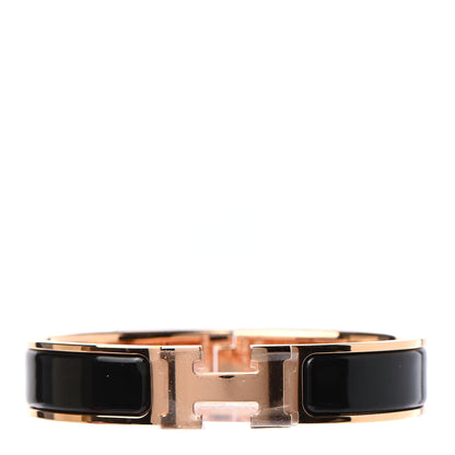 Hermes Enamel Narrow Clic Clac H Bracelet PM Black 1 of 4