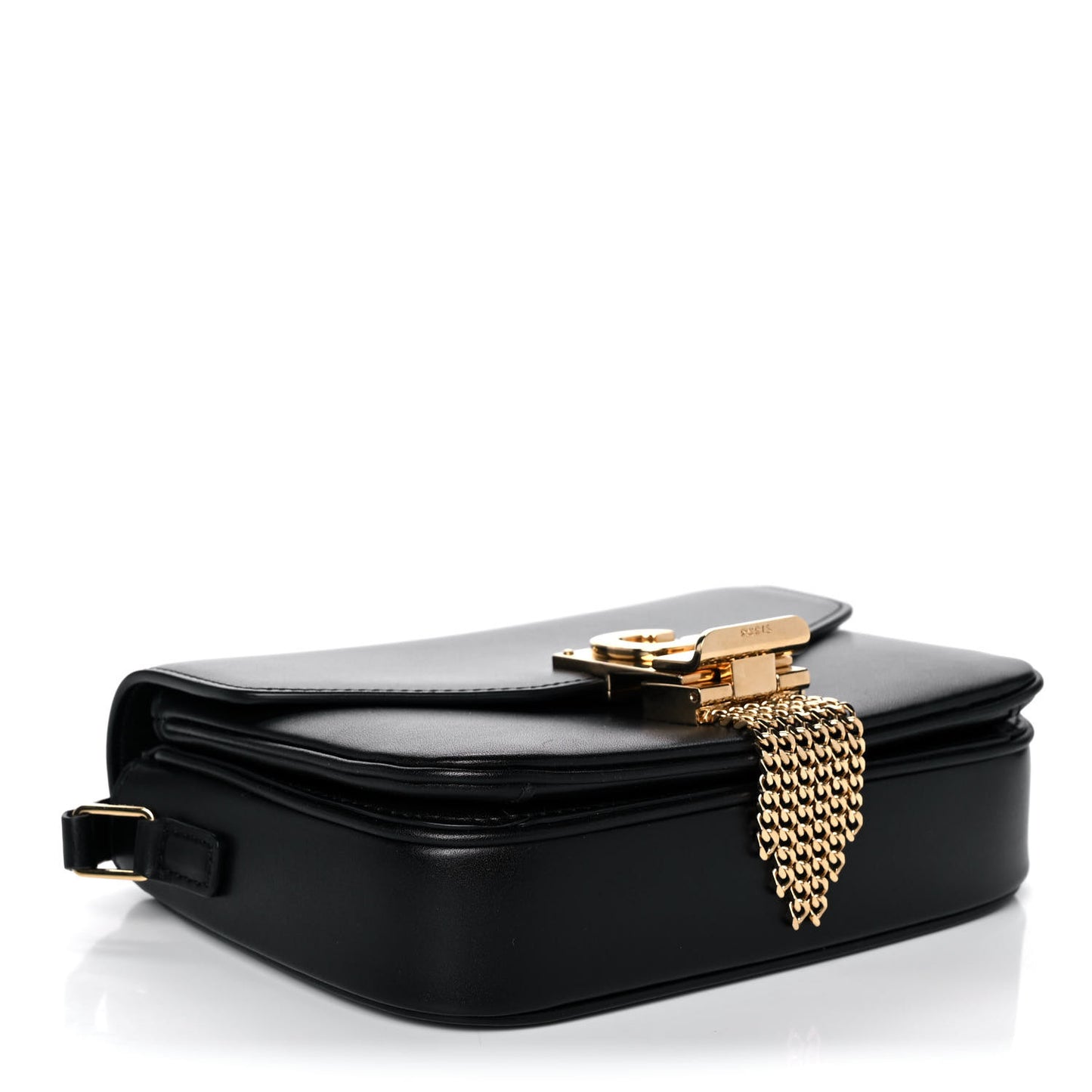 Shiny Calfskin Small Pampille C Bag Black