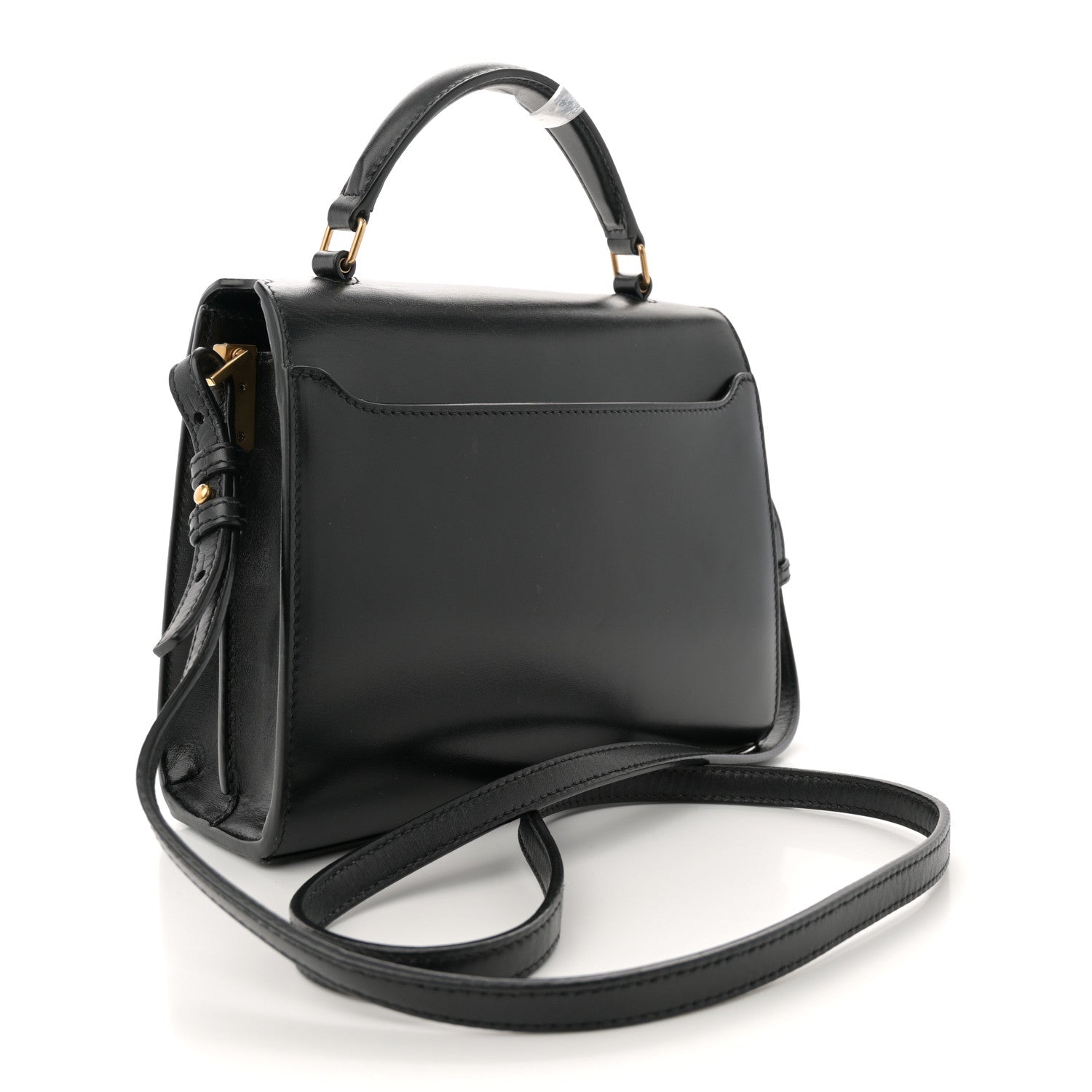 Saint Laurent Calfskin Mini Classic Monogram Cassandra Top Handle Black 3 of 11