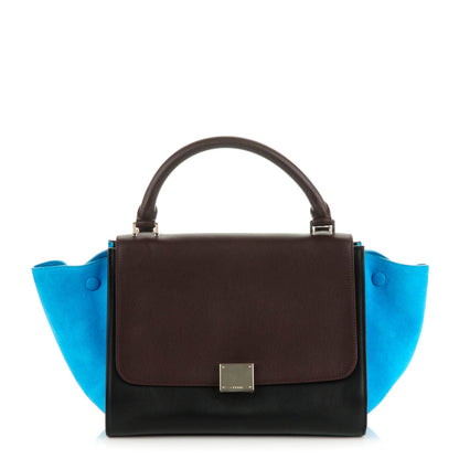 Celine Smooth Calfskin Suede Small Tri-Color Trapeze Turquoise 1 of 6