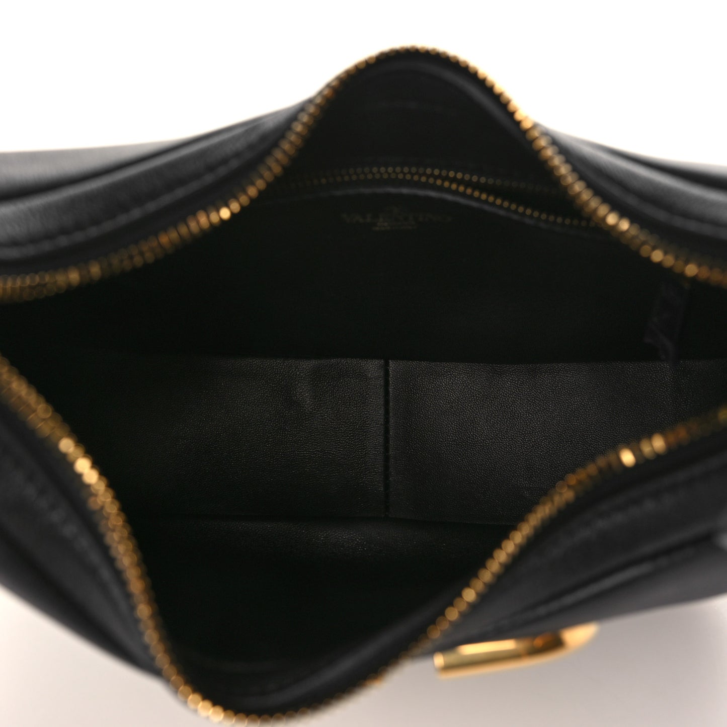 Calfskin Stud Sign Zip Hobo Black