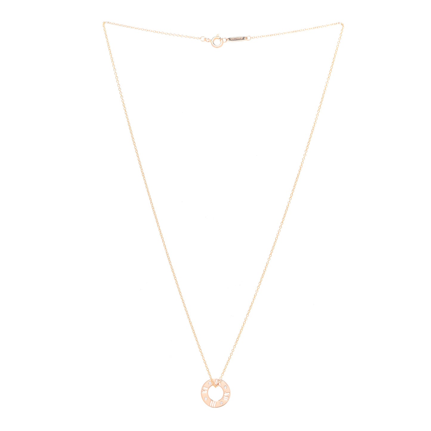 18K Yellow Gold Diamond Atlas Pierced Pendant Necklace