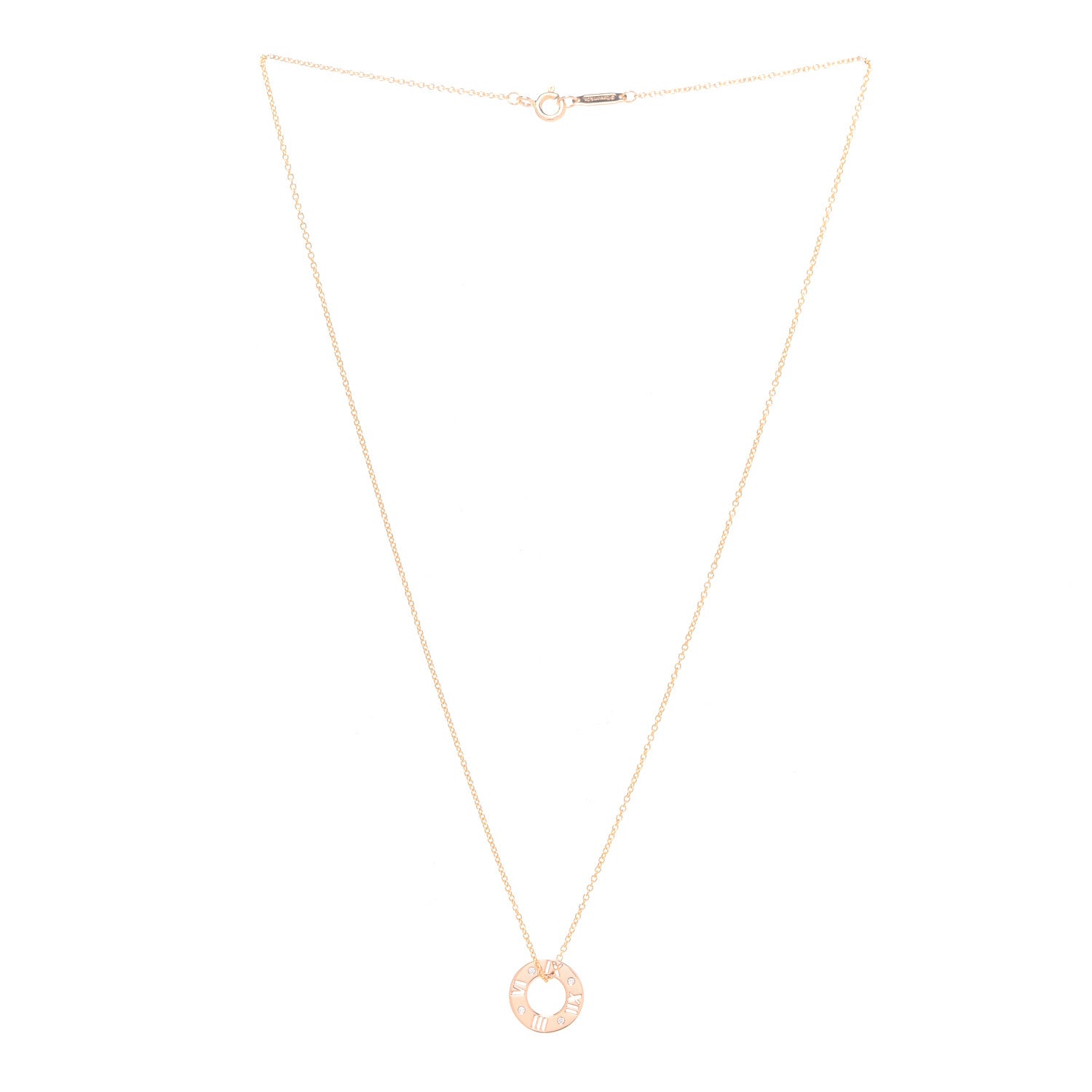 Tiffany 18K Yellow Gold Diamond Atlas Pierced Pendant Necklace 3 of 7