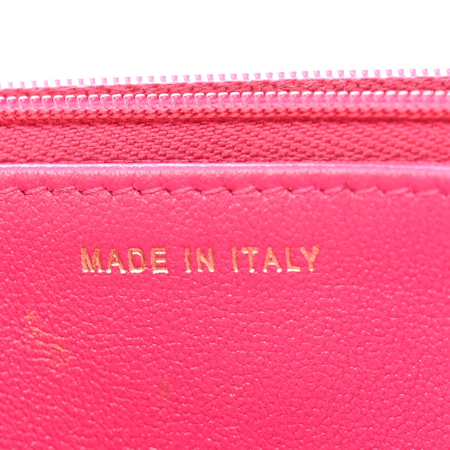 Lambskin Quilted Studded CC Wallet On Chain WOC Dark Pink