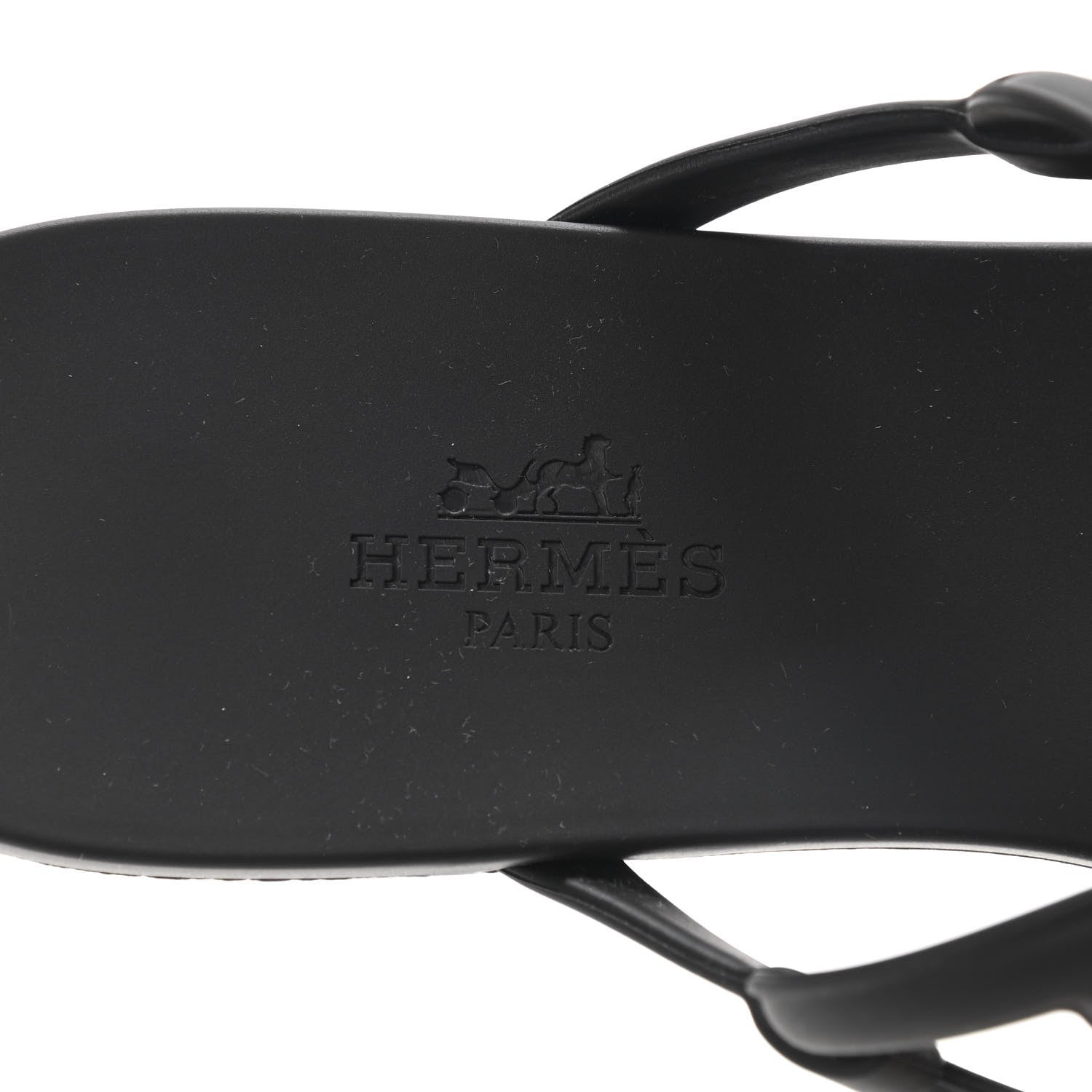Hermes Rubber Womens Egerie Sandals 37 Black 7 of 8