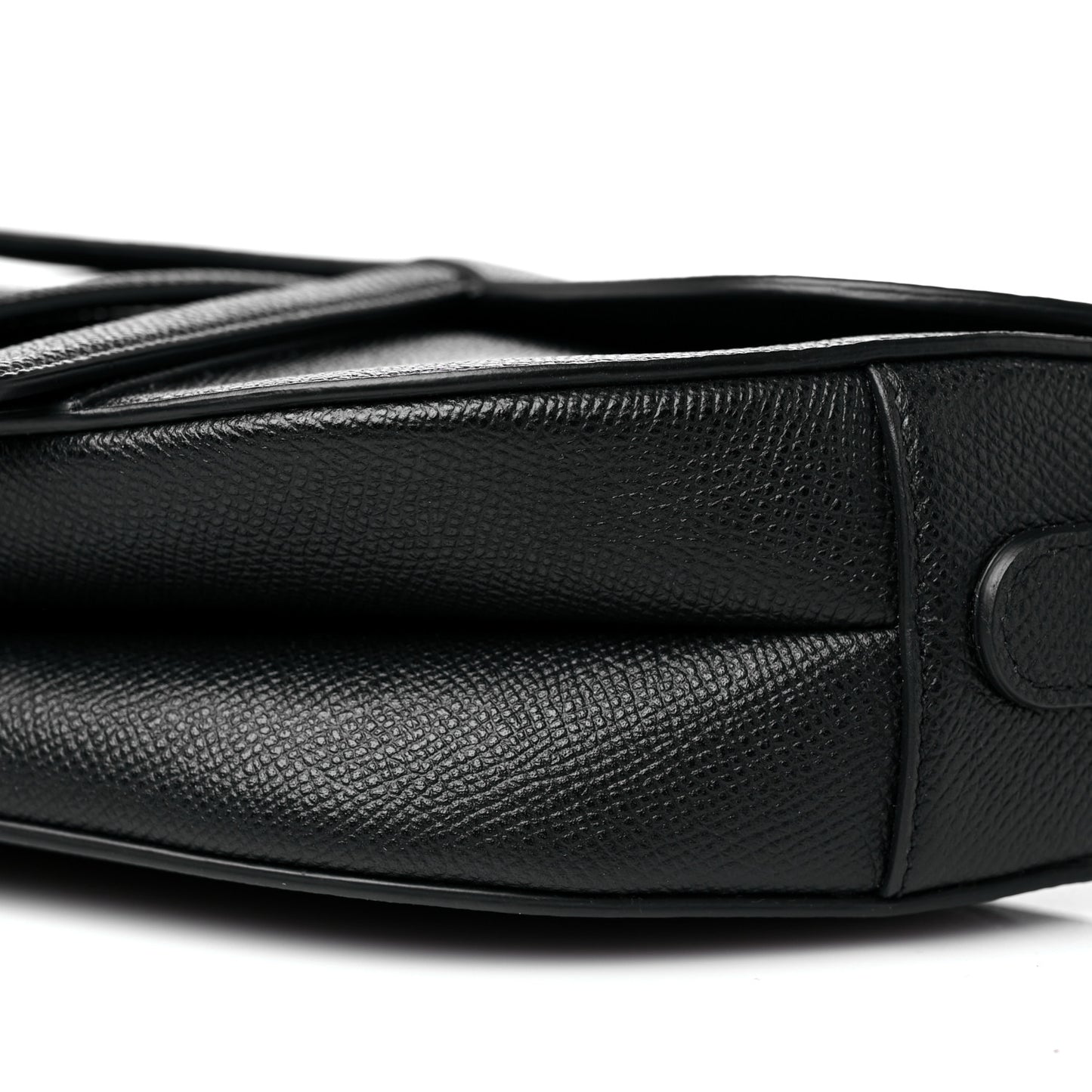 Grained Calfskin Saddle Bag Black