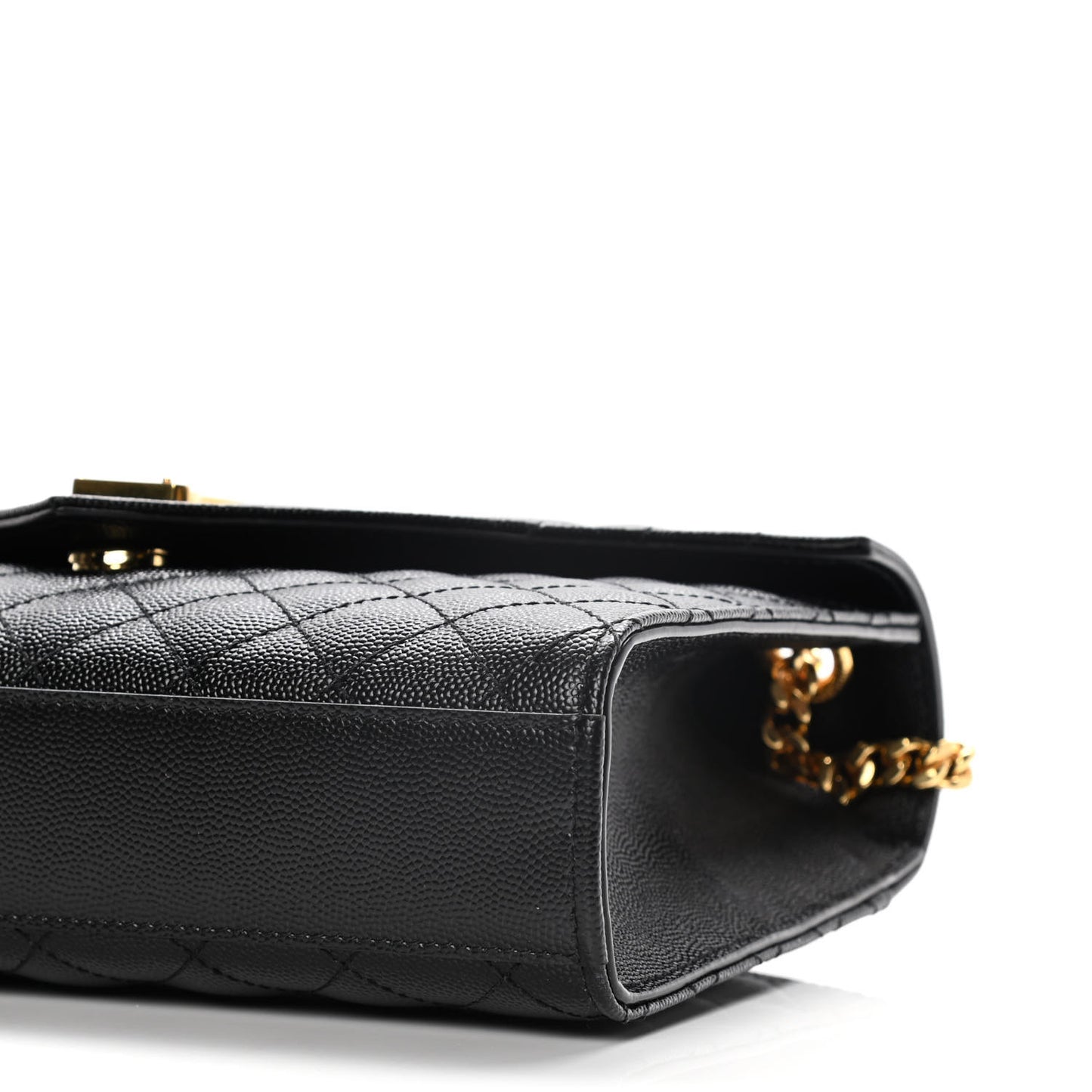 Grain De Poudre Textured Mixed Matelasse Triquilt Medium Monogram Satchel Black