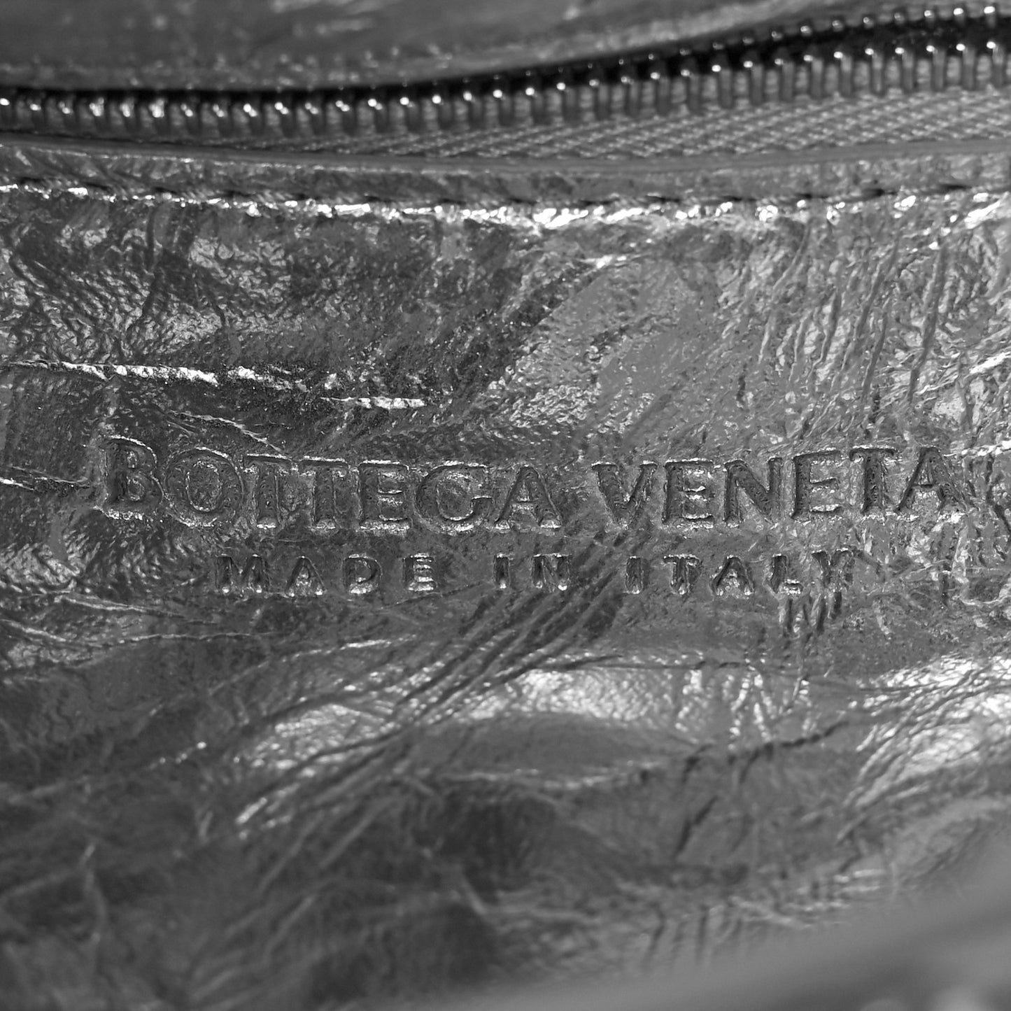 Metallic Lambskin Padded Cassette Crossbody Bag Silver