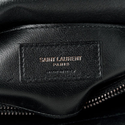 Saint Laurent Sheepskin Matelasse Chevron Monogram Medium College Bag Black 7 of 13