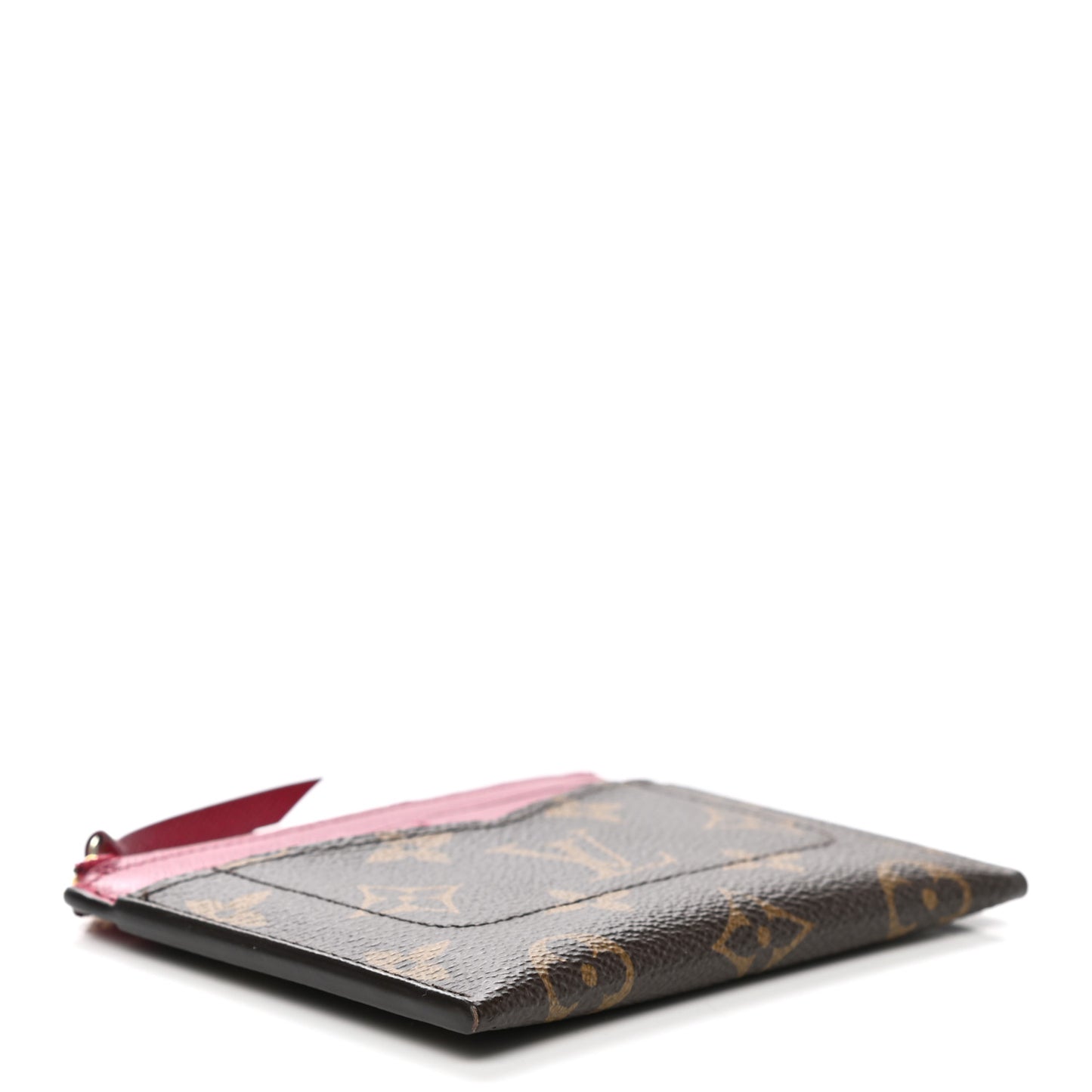 Monogram Zipped Card Holder Fuchsia