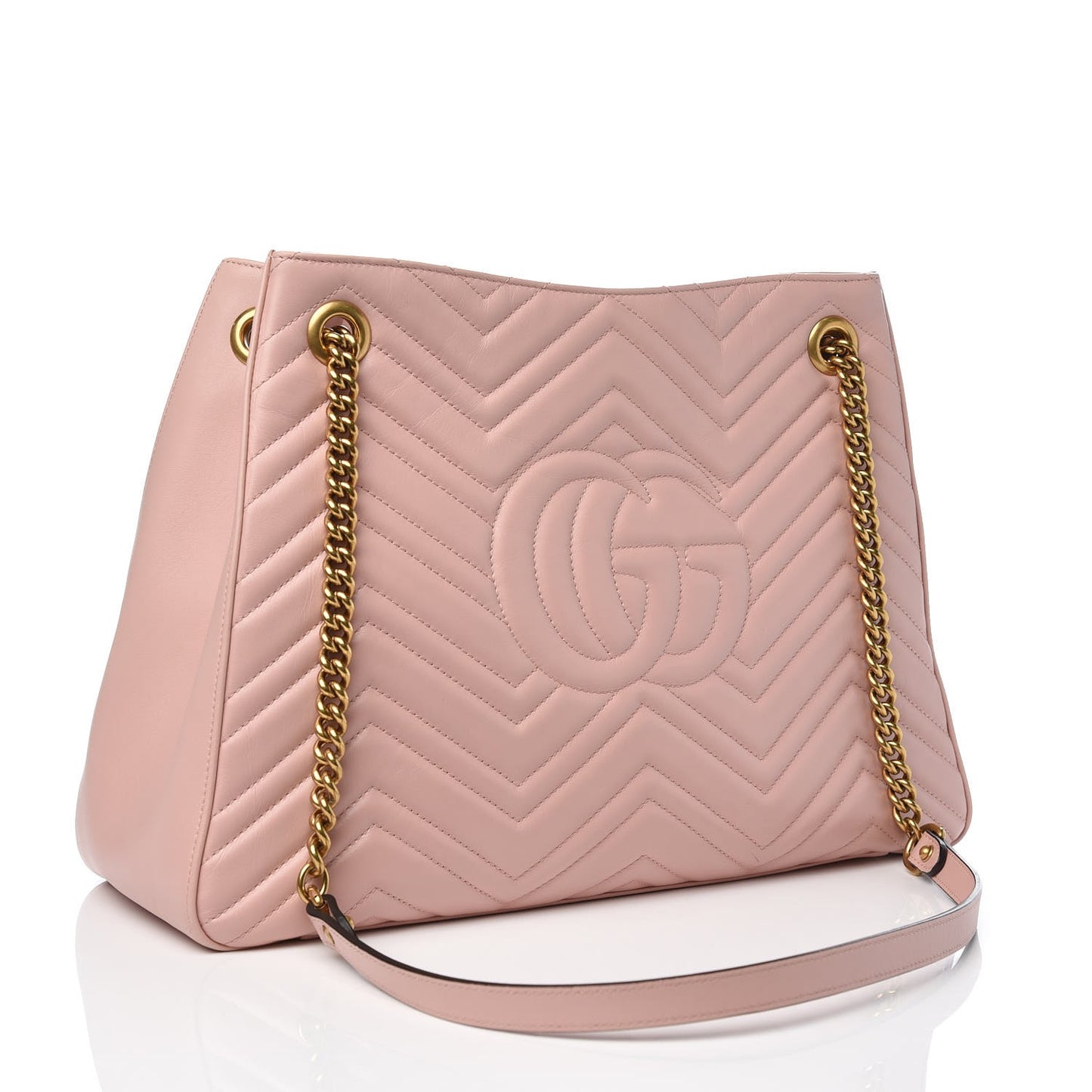 Calfskin Matelasse Medium GG Marmont Shoulder Tote Bag Perfect Pink
