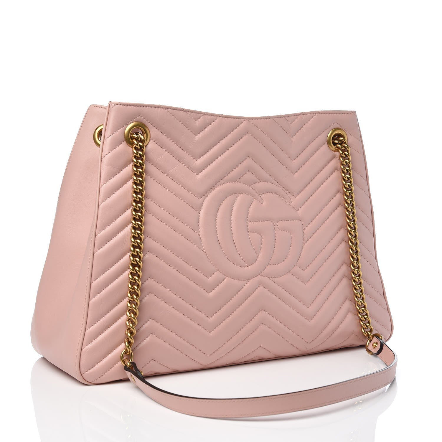 Gucci Calfskin Matelasse Medium GG Marmont Shoulder Tote Bag Perfect Pink 4 of 9