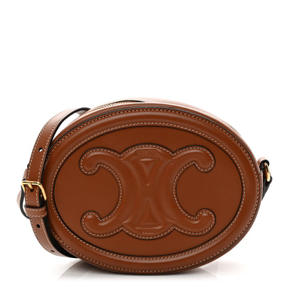 Celine Smooth Calfskin Cuir Triomphe Oval Bag Tan 1 of 10