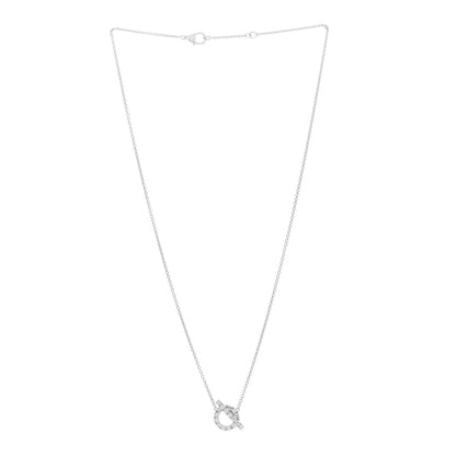 Hermes 18K White Gold Diamond Finesse Pendant Necklace 2 of 4