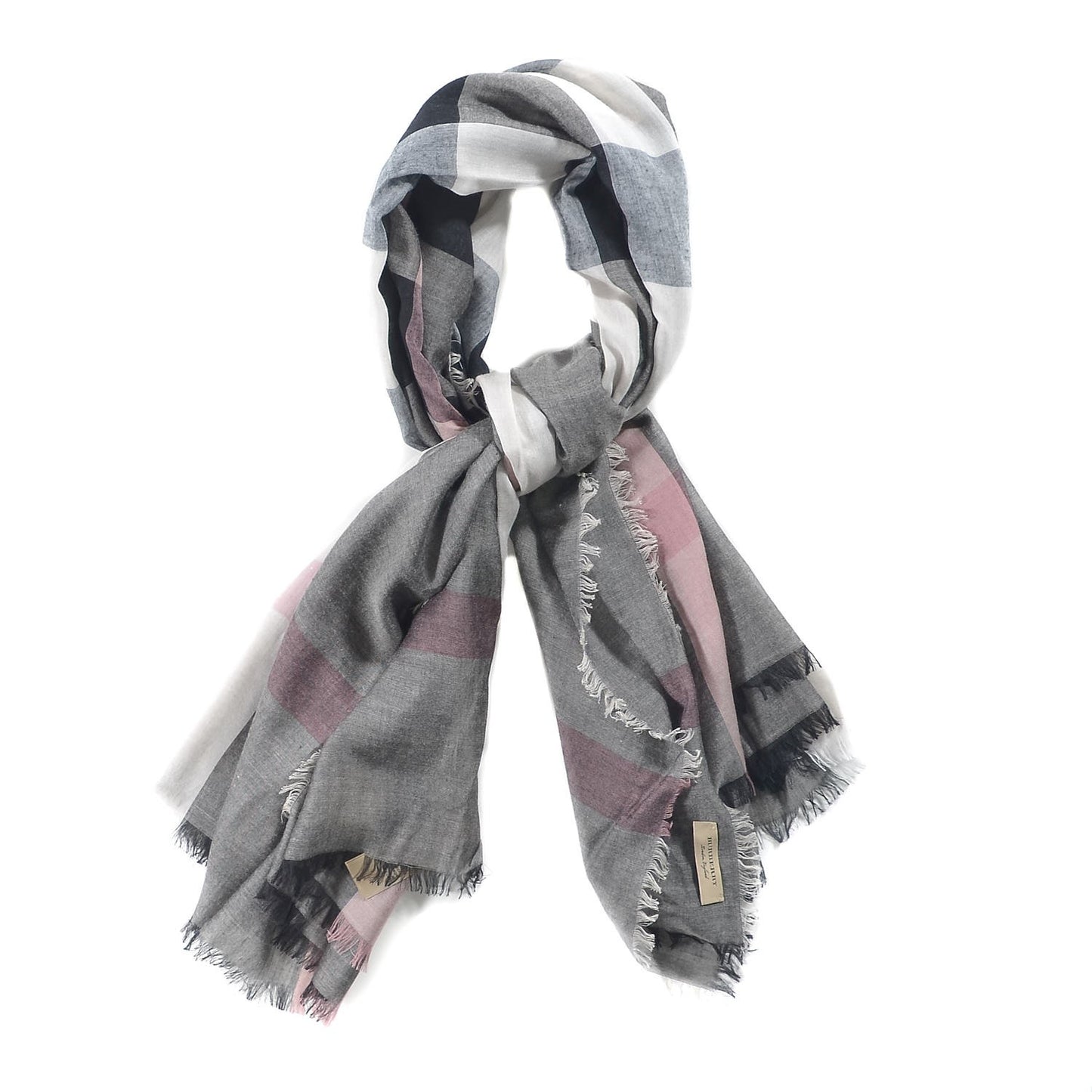 Modal Wool Giant Check Scarf Dark Trench