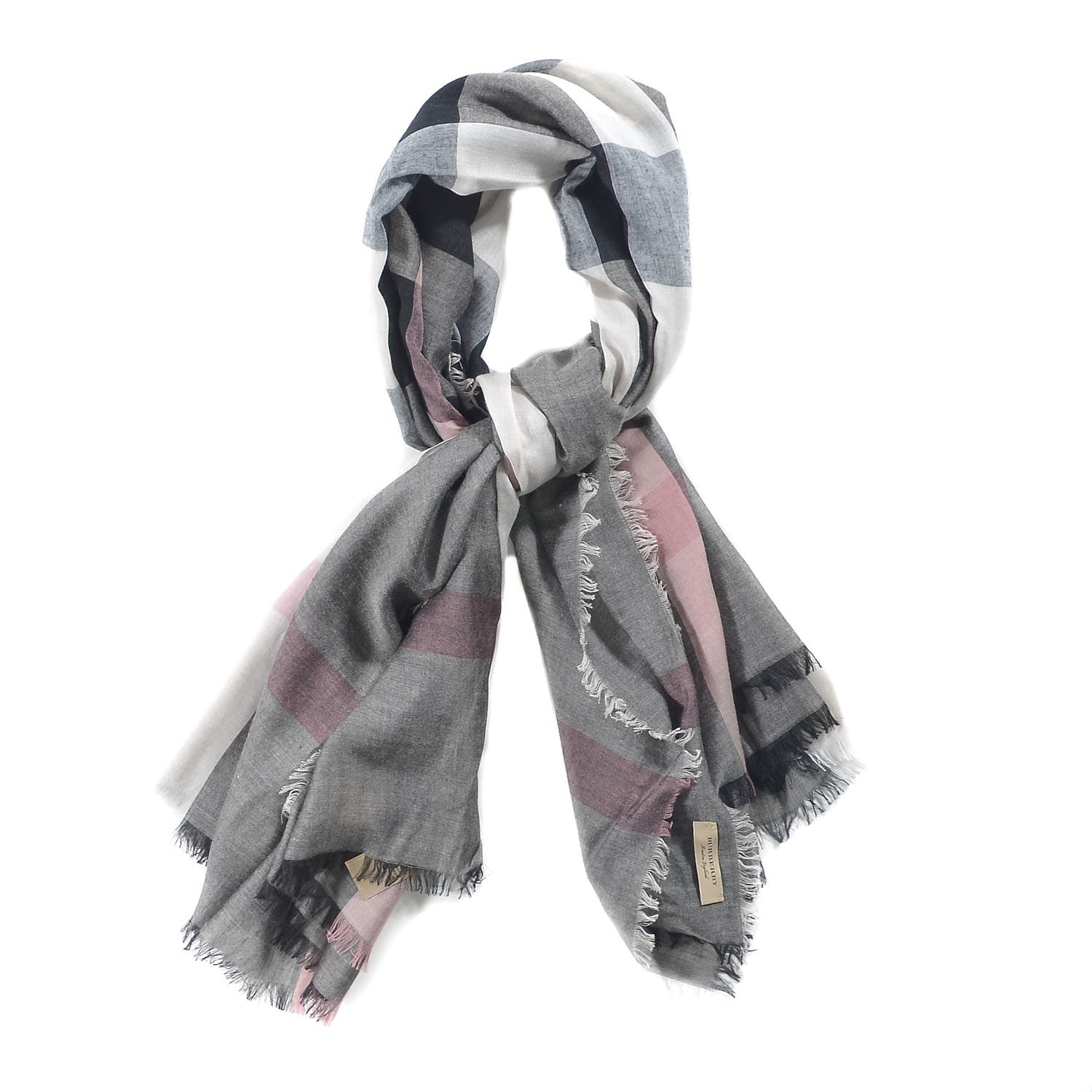 Burberry Modal Wool Giant Check Scarf Dark Trench 1 of 6