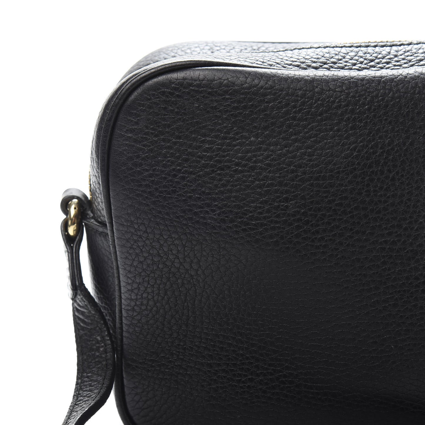 Pebbled Calfskin Small Soho Disco Bag Black