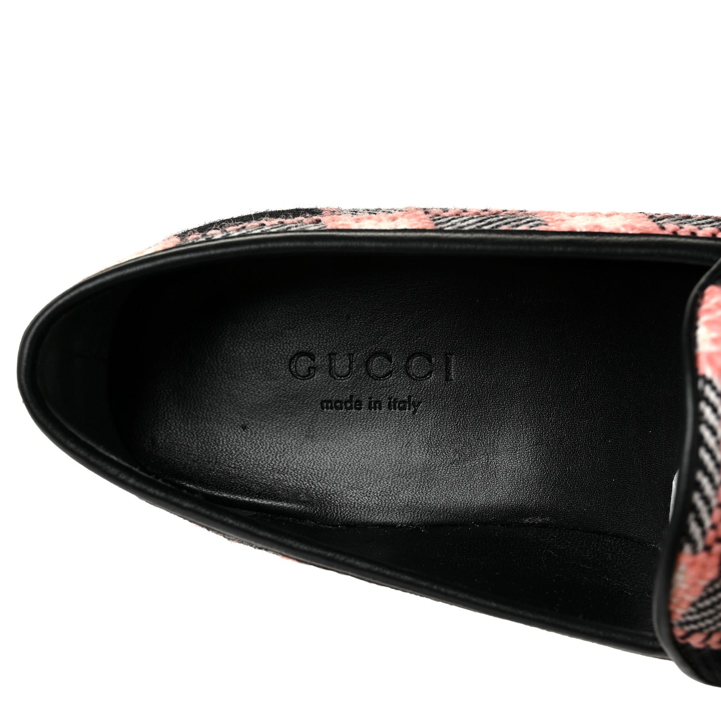 Tweed Check Horsebit Womens Jordaan Loafers 35 Black Pink Multicolor