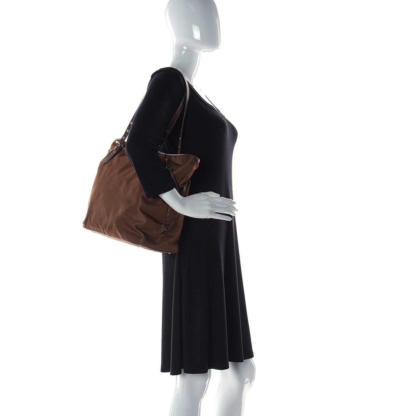 Tessuto Nylon Saffiano Shopping Tote Corinto