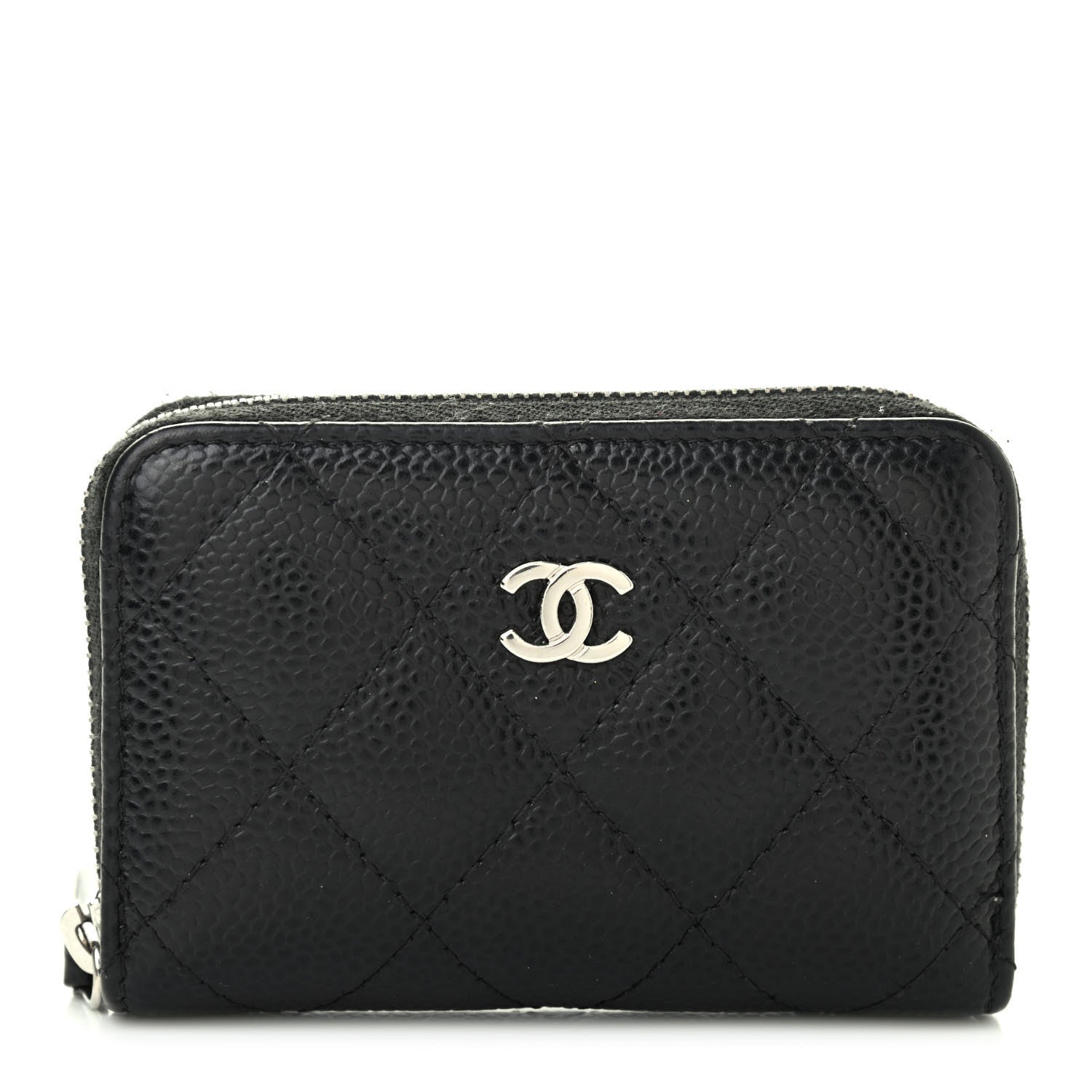 Chanel Caviar Quilted Zip Coin Purse Black 1 of 7