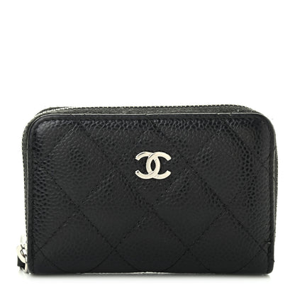 Chanel Caviar Quilted Zip Coin Purse Black 1 of 7