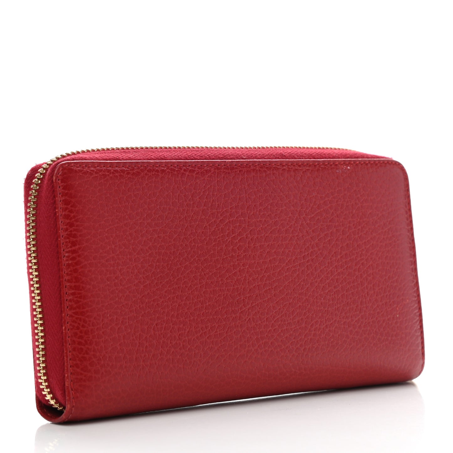 Dollar Calfskin GG Marmont Zip Around Wallet Hibiscus Red