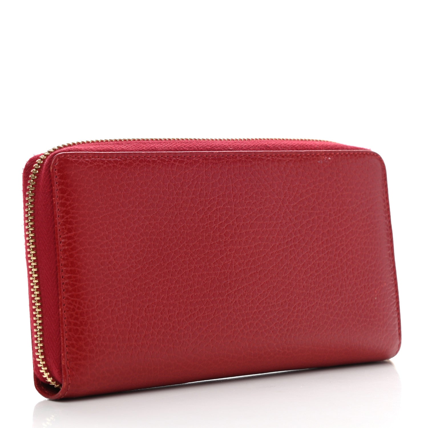 Gucci Dollar Calfskin GG Marmont Zip Around Wallet Hibiscus Red 3 of 9
