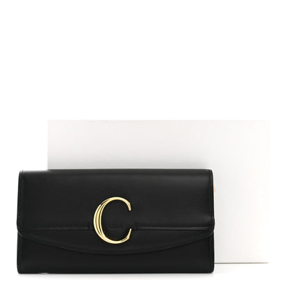 Chloe Calfskin Long Flap C Wallet Black 7 of 7