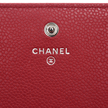 Chanel Caviar Quilted Diamond CC Large Gusset Flap Wallet Dark Pink 7 of 10