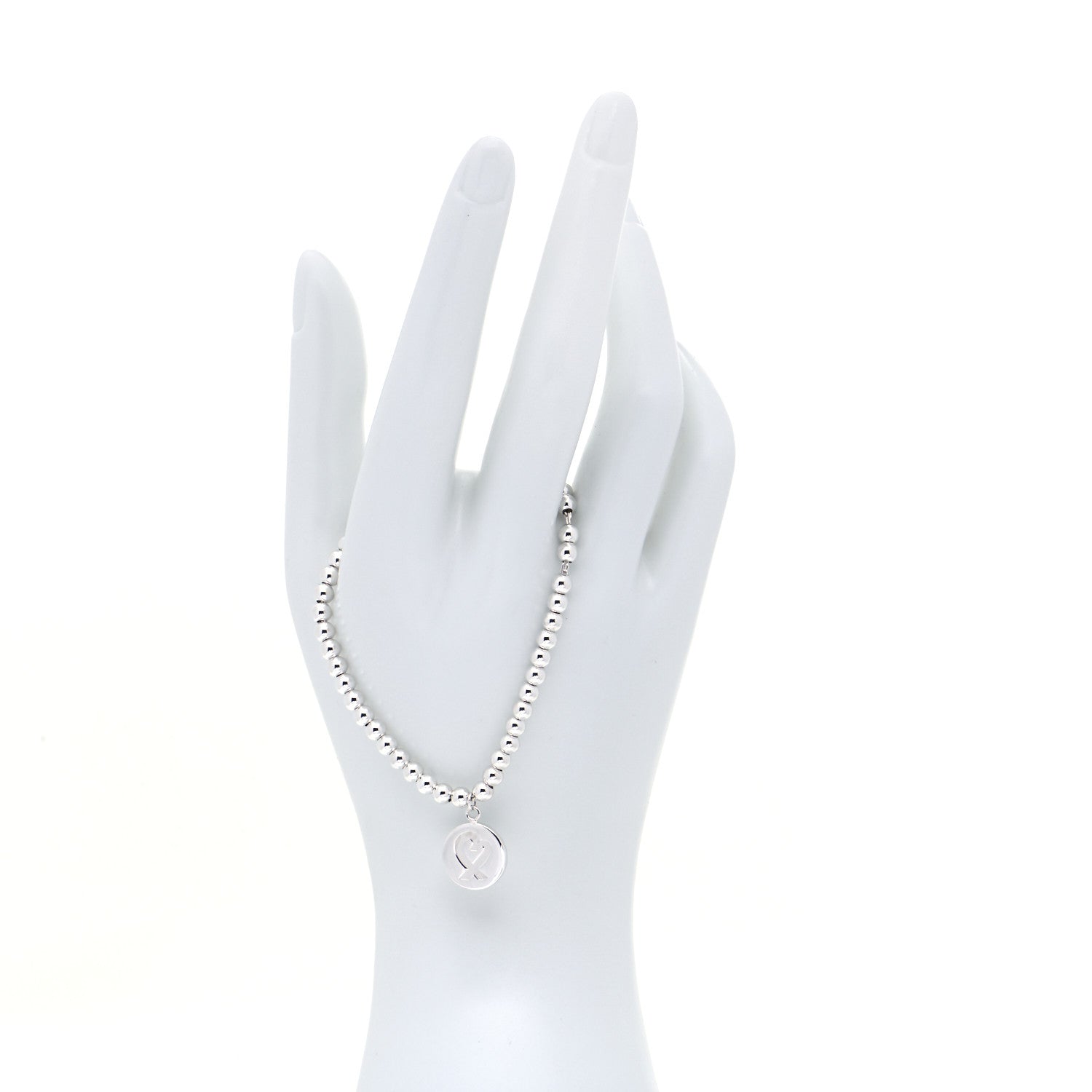 Tiffany Sterling Silver 4mm Paloma Picasso Loving Heart Tag Bead Bracelet 2 of 8