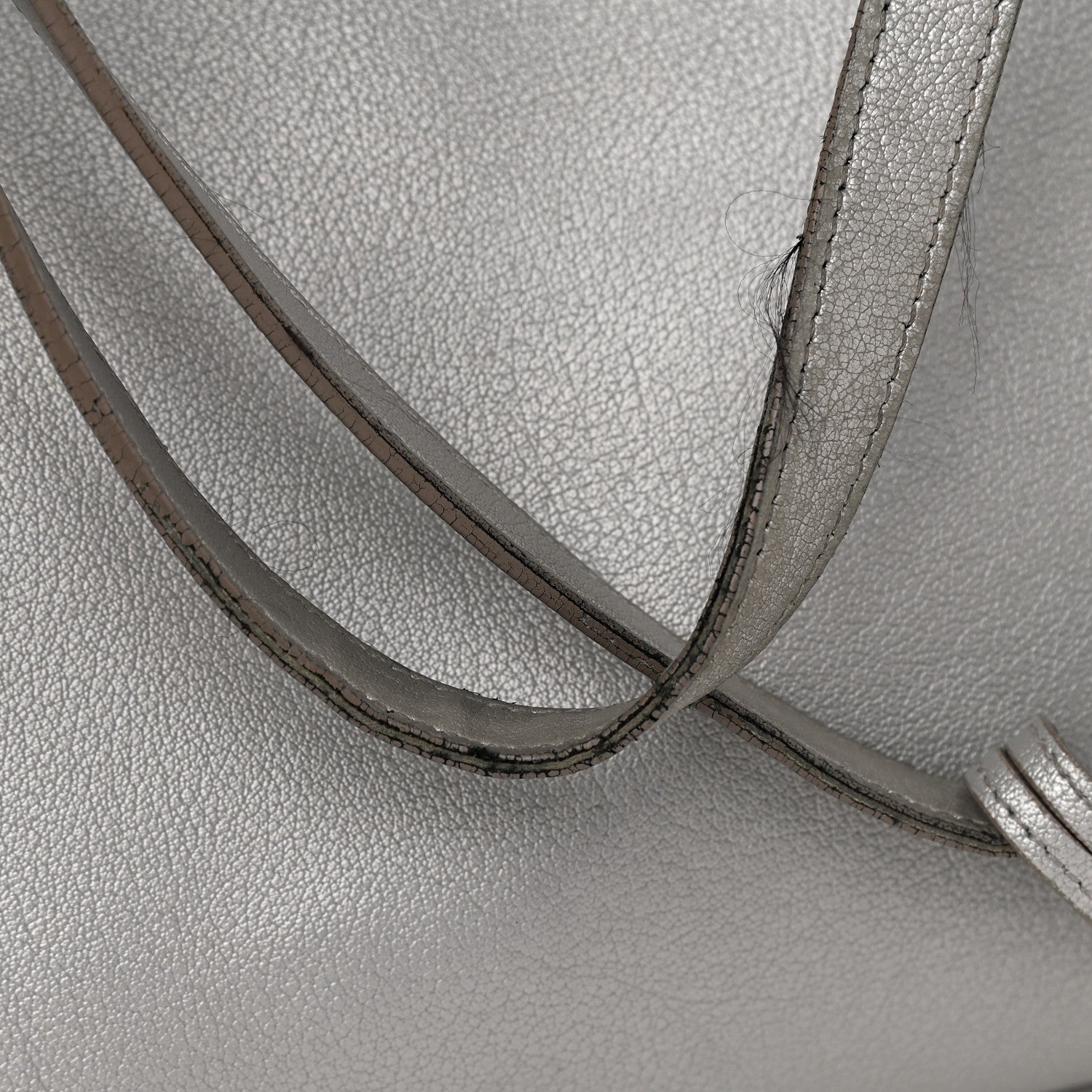 Saint Laurent Metallic Calfskin Large Shopping Tote Silver 21 of 21